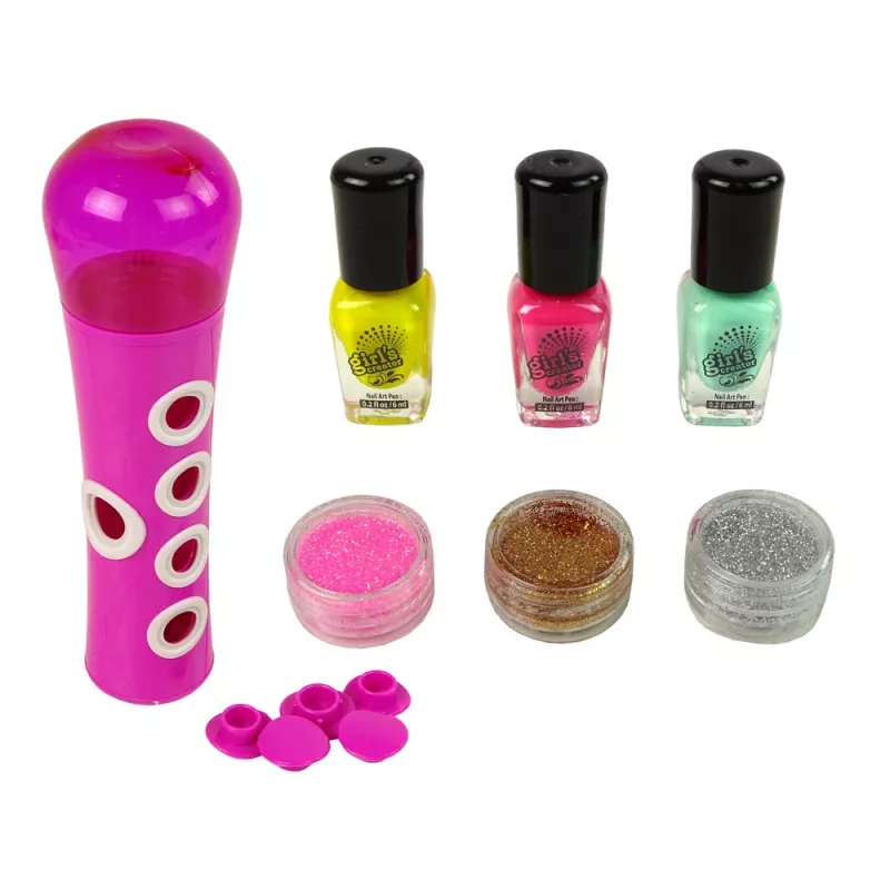 LEAN TOYS Nail Painting Set Nail Glitter Dispenser Nail Lacquer Stickers