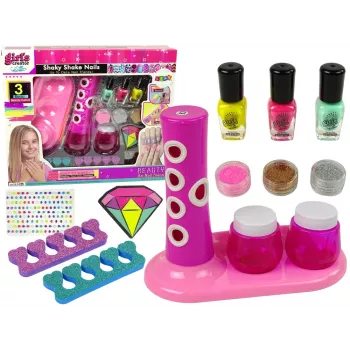 LEAN TOYS Nail Painting Set Nail Glitter Dispenser Nail Lacquer Stickers
