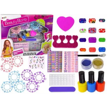 LEAN TOYS Nail Painting Set Nail Lacquers Stickers Patterns Glitters