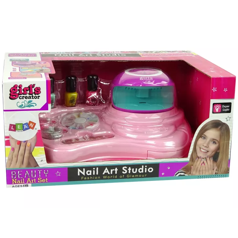 LEAN TOYS Nail Polish Set with Nail Glitter, Dryer, and Stickers