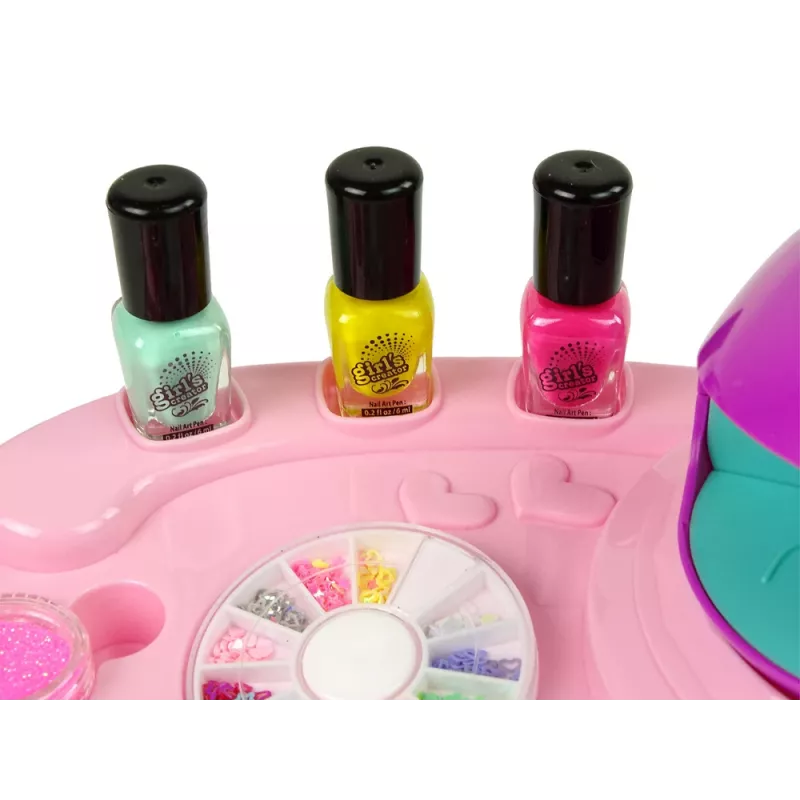 LEAN TOYS Nail Polish Set with Nail Glitter, Dryer, and Stickers