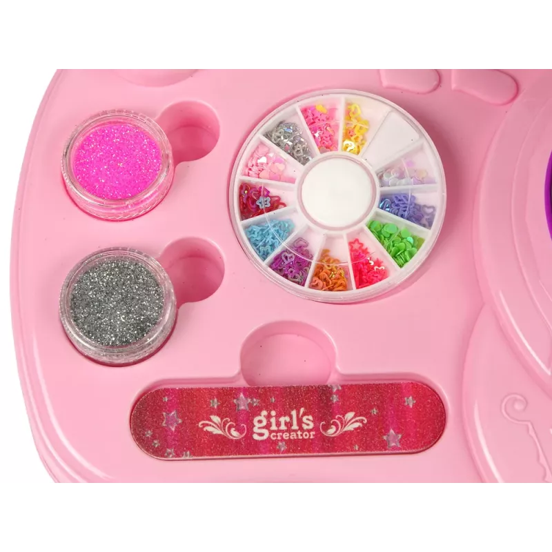 LEAN TOYS Nail Polish Set with Nail Glitter, Dryer, and Stickers