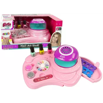 LEAN TOYS Nail Polish Set with Nail Glitter, Dryer, and Stickers