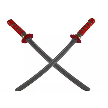 LEAN TOYS Ninja Warrior Set with Mask, Sword, Daggers, Shurikens, Bow & Arrows – Red Decorations (10 Pieces)