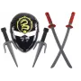 LEAN TOYS Ninja Warrior Set with Mask, Sword, Daggers, Shurikens, Bow & Arrows – Red Decorations (10 Pieces)