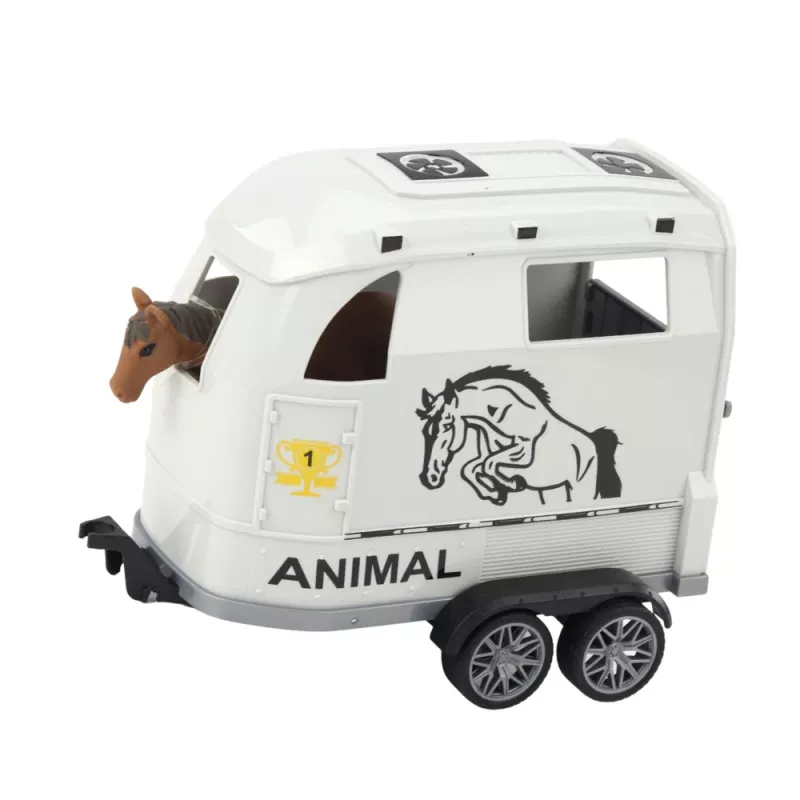 LEAN TOYS Off-road Vehicle with Horse Trailer, Figure, Lights, Sounds