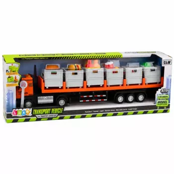 LEAN TOYS Orange Food Transport Truck 1:40 Diecast Model