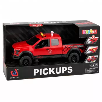 LEAN TOYS Pickup Truck 1:12 RC with Opening Doors, Tail Lights, Sounds – Red