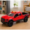 LEAN TOYS Pickup Truck 1:12 RC with Opening Doors, Tail Lights, Sounds – Red