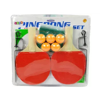 LEAN TOYS Ping Pong Set Table Tennis Rackets, 5 Ball Net