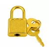 LEAN TOYS Plastic Treasure Chest for Children with Padlock and 2 Keys Gold Decorated
