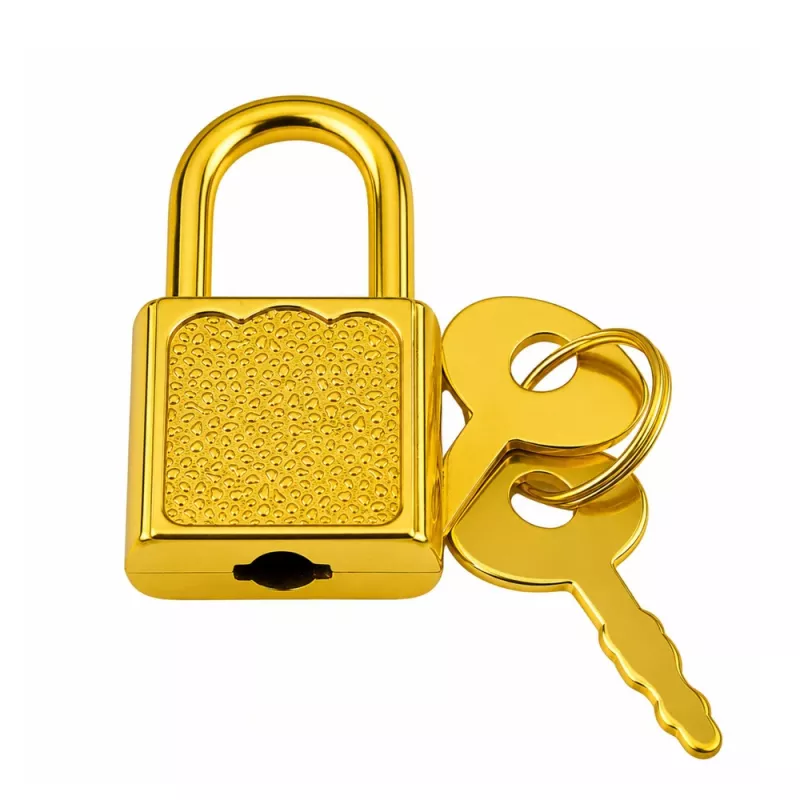 LEAN TOYS Plastic Treasure Chest for Children with Padlock and 2 Keys Gold Decorated