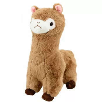 LEAN TOYS Plush Alpaca Cuddly Toy Soft Fur Beige 28 cm