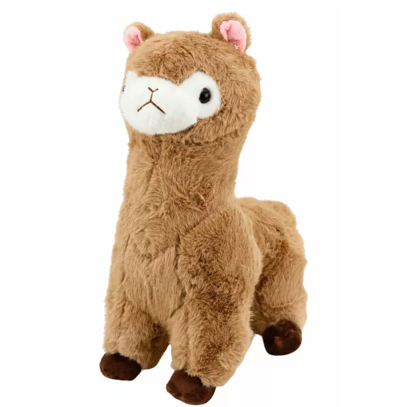 LEAN TOYS Plush Alpaca Cuddly Toy Soft Fur Beige 28 cm