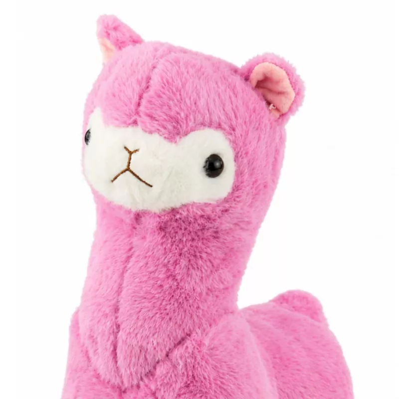 LEAN TOYS Plush Alpaca Llama Plush Toy – Ultra Soft Cuddly Pink 28 cm