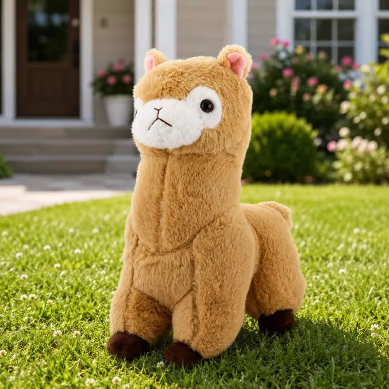 LEAN TOYS Plush Alpaca Llama Soft Toy - Cream, 28 cm, Cuddly Plush with Super Soft Fur