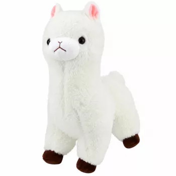 LEAN TOYS Plush Alpaca Soft White Fur 28 cm