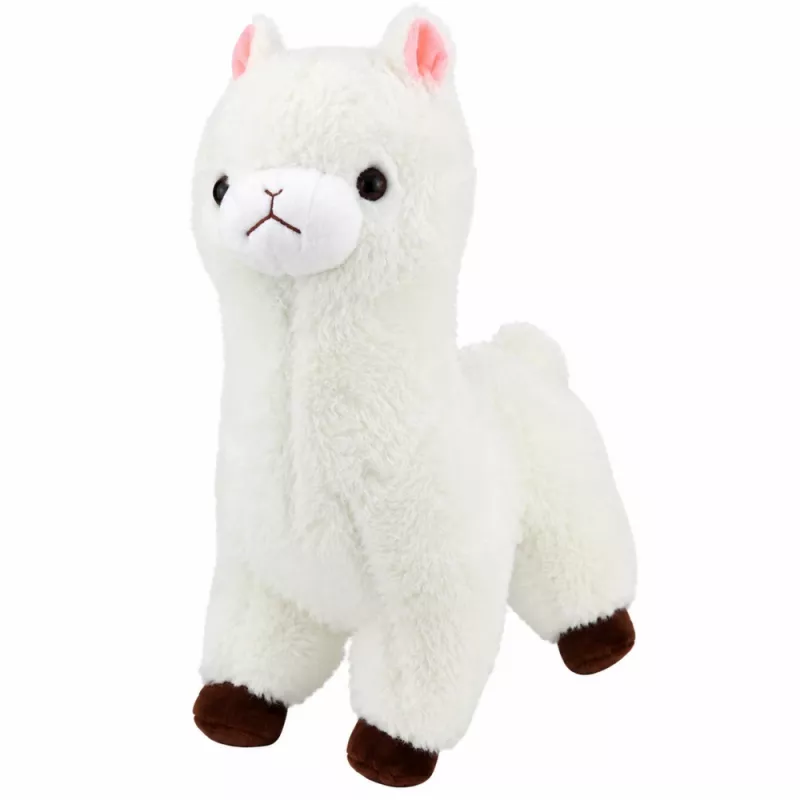 LEAN TOYS Plush Alpaca Soft White Fur 28 cm