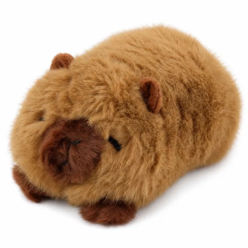 LEAN TOYS Plush Capybara Animal Mascot Cuddly Toy Brown 16 cm