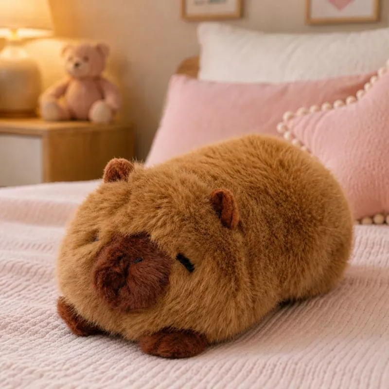 LEAN TOYS Plush Capybara Animal Mascot Cuddly Toy Brown 16 cm