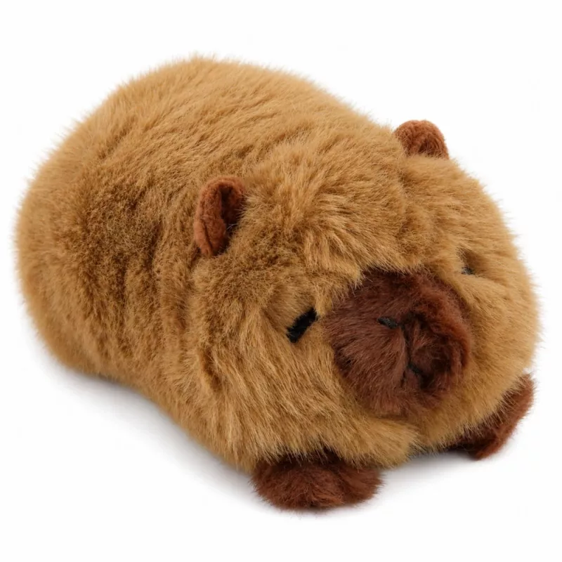 LEAN TOYS Plush Capybara Animal Mascot Cuddly Toy Brown 16 cm