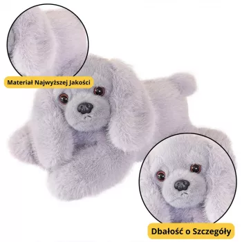 LEAN TOYS Plush Cocker Spaniel Dog with Weighted Paws, Grey, 30 cm