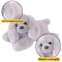 LEAN TOYS Plush Cocker Spaniel Dog with Weighted Paws, Grey, 30 cm