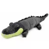LEAN TOYS Plush Crocodile Mascot Cuddly Toy - Realistic Gray, 90 cm