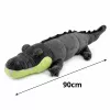 LEAN TOYS Plush Crocodile Mascot Cuddly Toy - Realistic Gray, 90 cm