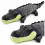 LEAN TOYS Plush Crocodile Mascot Cuddly Toy - Realistic Gray, 90 cm