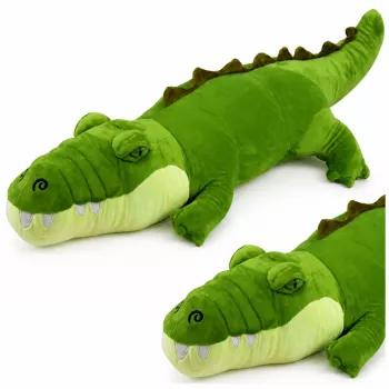 LEAN TOYS Plush Crocodile Mascot Cuddly Toy Realistic Green 70cm