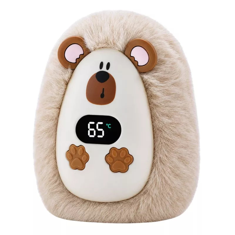 LEAN TOYS Plush Hedgehog Hand Warmer Rechargeable Beige 45°C / 55°C / 65°C