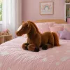 LEAN TOYS Plush Horse Cuddly Toy Dark Brown 40cm x 37cm
