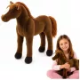 LEAN TOYS Plush Horse Cuddly Toy Dark Brown 40cm x 37cm