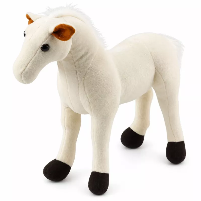 LEAN TOYS Plush Horse Plush Toy Mascot Cuddly Toy White 40cm x 37cm