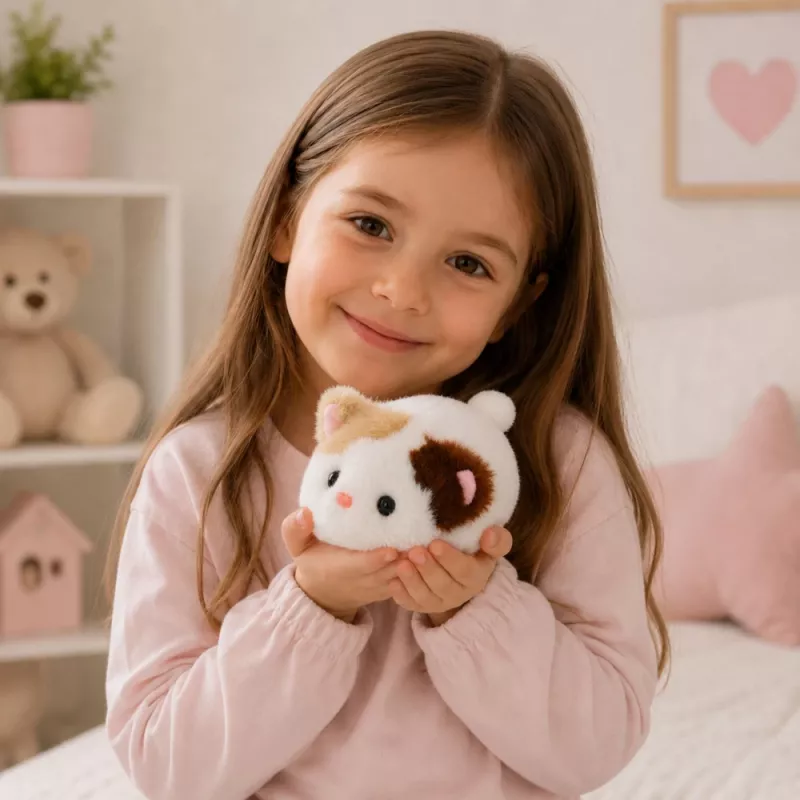 LEAN TOYS Plush Kitten Mascot Cuddly Toy Soft Small White 16 cm