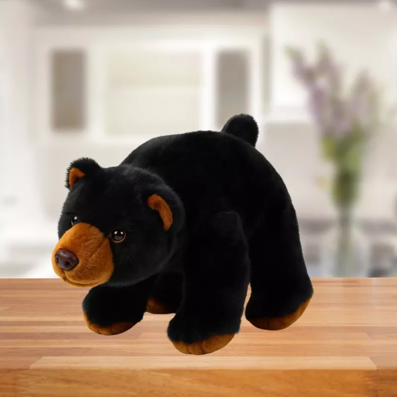 LEAN TOYS Plush Mascot Cuddly Toy Black Bear 28cm