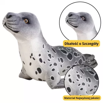 LEAN TOYS Plush Mascot Cuddly Toy Seal Gray 37cm