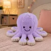 LEAN TOYS Plush Octopus Toy with Suction Cup, Purple, 16 cm