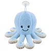 LEAN TOYS Plush Octopus with Suction Cup, Blue, 16 cm