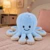 LEAN TOYS Plush Octopus with Suction Cup, Blue, 16 cm
