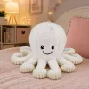 LEAN TOYS Plush Octopus with Suction Cup, White, 16 cm – Soft Marine Life Companion