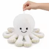 LEAN TOYS Plush Octopus with Suction Cup, White, 16 cm – Soft Marine Life Companion