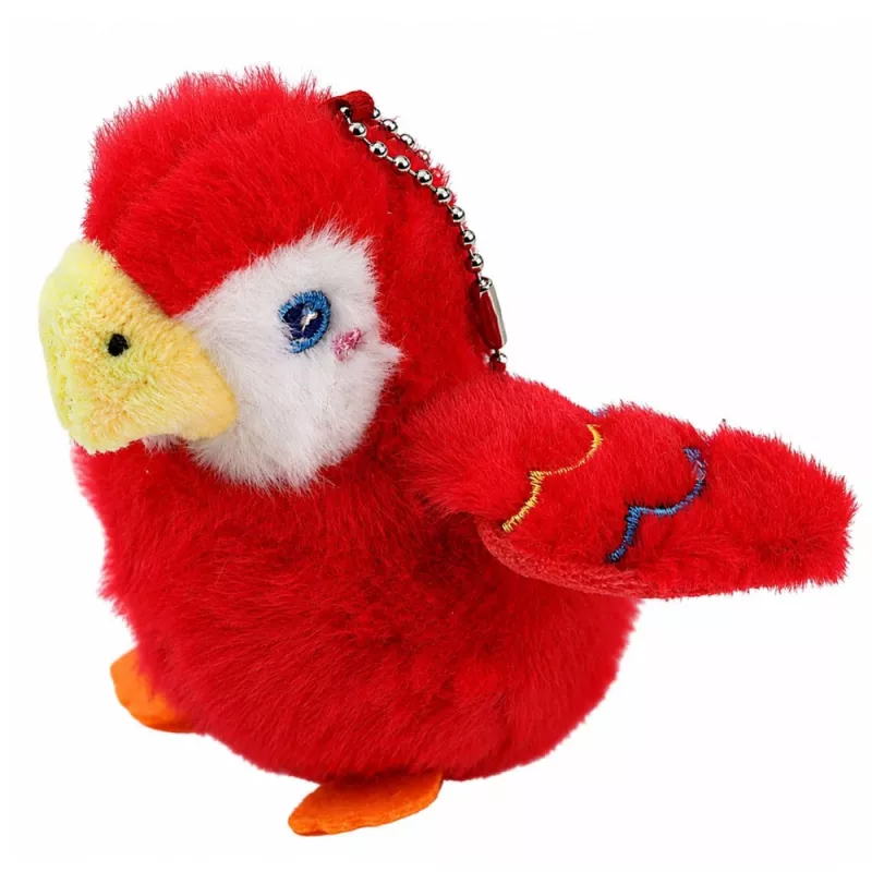 LEAN TOYS Plush Parrot Keychain Red 9 cm