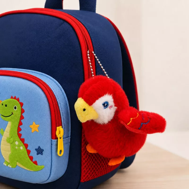 LEAN TOYS Plush Parrot Keychain Red 9 cm
