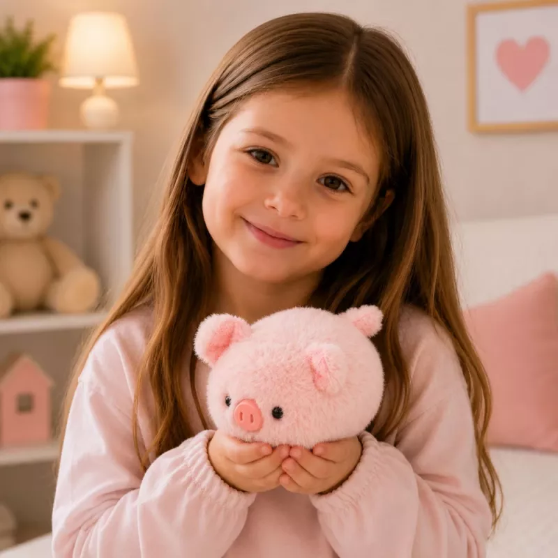 LEAN TOYS Plush Pig Mascot Soft Cuddly Toy Pink 16 cm
