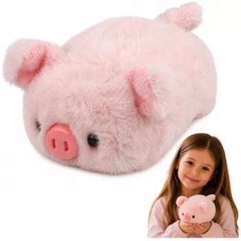 LEAN TOYS Plush Pig Mascot Soft Cuddly Toy Pink 16 cm