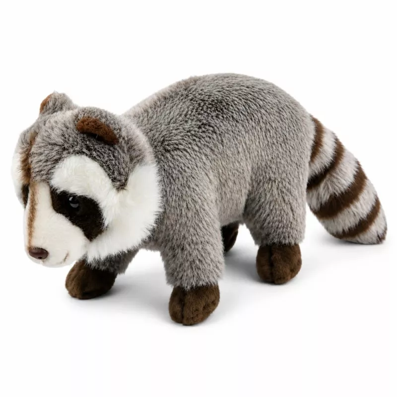 LEAN TOYS Plush Raccoon Mascot – Realistic Cuddly Soft Toy, Grey 45 cm