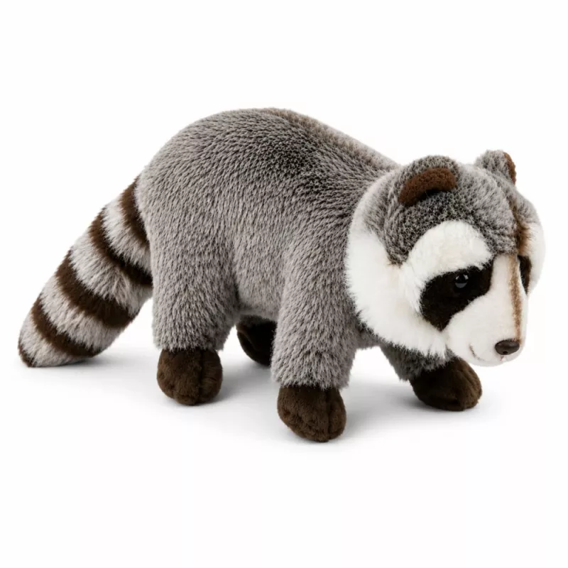 LEAN TOYS Plush Raccoon Mascot – Realistic Cuddly Soft Toy, Grey 45 cm