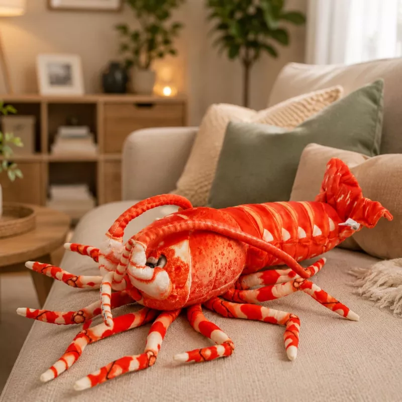 LEAN TOYS Plush Toy Cuddly Toy Large Shrimp Sea Animal 55 cm